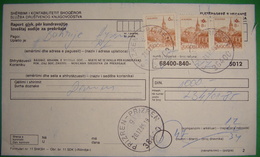 1985 YUGOSLAVIA 6 & 8 DINARA POSTAL STAMP *KIKINDA*, SEAL *PRIZREN* PAYMENT RECEIPT, KOSOVO - SERBIA BILINGUAL - Gebraucht