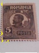 ERRORS ROMANIA 1922-25, 5 BANI WITH  Broken Frame At 5 Bani Down And  AT POSTHORN, GORNA, MNH - Plaatfouten En Curiosa