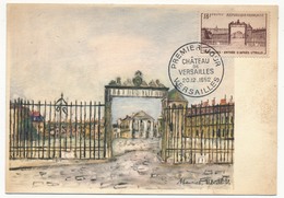 FRANCE => CARTE MAXIMUM => 18F Château De Versailles - 1952 (Premier Jour) Tableau Utrillo - 1950-1959