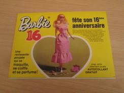 16e ANNIVERSAIRE DE LA  POUPEE BARBIE Pour  Collectionneurs ... PUBLICITE MATTEL Page De Revue Des Années 70 - Barbie