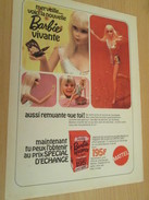 BARBIE VIVANTE Pour  Collectionneurs ... PUBLICITE MATTEL Page De Revue Des Années 70 - Barbie