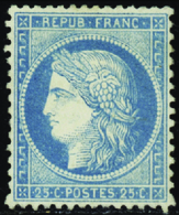 217 N° 60 A 25c Bleu Type I Qualité:* Cote:200  - Altri & Non Classificati