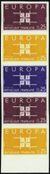 1513 N° 1396 Europa 1963 Bande De 5 Bdf Qualité:** Cote:500  - Altri & Non Classificati