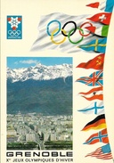 Grenoble, Xe Jeux Olympiques D'Hiver: Vue Générale Et Chaîne De Belledonne, Carte Non Circulée - Jeux Olympiques