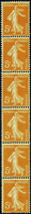 1813 N° 5 5c Semeuse Orange Bande Verticale De 6 Timbres Qualité:** Cote:305  - Francobolli In Bobina