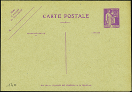 1910 N° 281 CPRP1  40c Paix Qualité: Cote:140  - Altri & Non Classificati