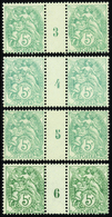 2228 N° 111 5c Blanc Vert-bleu 4 Millésimes 3-4-5-6 Qualité:** Cote:112  - Millesimi