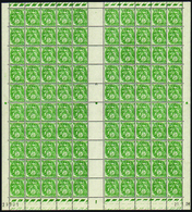 2314 N° 111 5c Blanc Feuille De 100 Timbres CD 21-1-32 (pli Sur 1ex) Qualité:** Cote:500  - Fogli Completi