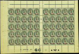 2325 N° 157 1/2c Sur 1c Blanc Feuille De 50t Mill 9GC Type IA (1ex IB) Qualité:** Cote:145  - Fogli Completi