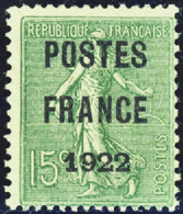 2401 N° 37 15c Semeuse Lignée "Postes France 1922" Qualité:(*) Cote:700  - Altri & Non Classificati