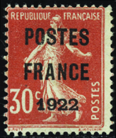 2404 N° 38 30c Semeuse Rouge "Postes France 1922" Qualité:(*) Cote:950  - Altri & Non Classificati