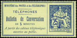 2717 N° 3 25c Bleu Sur Chamois Qualité: Cote:300  - Telegrafi E Telefoni