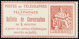 2722 N° 9 50c Rouge Sur Rose Qualité: Cote:200  - Telegrafi E Telefoni