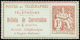 2723 N° 10 1f Rouge Sur Azuré Qualité: Cote:190  - Telegrafi E Telefoni