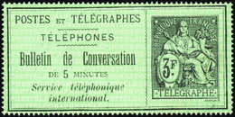 2724 N° 11 3f Noir Sur Vert Qualité: Cote:500  - Telegrafi E Telefoni