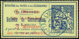 2726 N° 12 25c Bleu TB Qualité:OBL Cote:2500  - Telegrafi E Telefoni