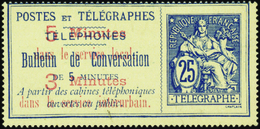 2727 N° 13 25c Bleu Sur Chamois Qualité: Cote:600  - Telegrafi E Telefoni