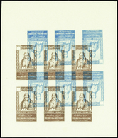 3386 N° 176 Feuillet De 6 Timbres En Bleu Sans Valeur +brun Renversé Qualité:** Cote:.....  - Altri & Non Classificati