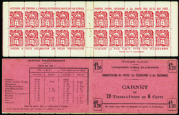 3479 N° 132 A 6c Rouge Carnet De 20 Timbres (gomme Coloniale) Qualité:** Cote:800  - Altri & Non Classificati