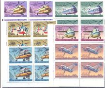 1980. USSR/Russia, Soviet Helicopters, 4 Sets In Blocks Of 4v, Mint/** - Unused Stamps