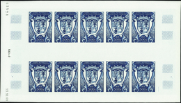 3962 N° 21 Armoirie Feuille De 10 Timbres Non Dentelés Qualité:** Cote:400  - Altri & Non Classificati