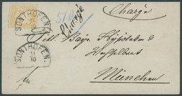 BAYERN 29Yb BRIEF, 1873, 10 Kr. Dunkelgelb, Wz. Weite Rauten, Auf CHargé-Brief Von SONTHOFEN Nach München, Kabinett, Gep - Other & Unclassified