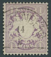 BAYERN 31a O, 1875, 1 M. Violett, Kabinett, Gepr. Brettl - Sonstige & Ohne Zuordnung