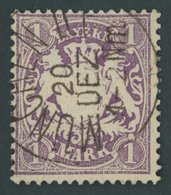 BAYERN 31b O, 1875, 1 M. Dunkelviolett, Kabinett, Gepr. Schmitt - Other & Unclassified