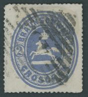 BRAUNSCHWEIG 19 O, 1865, 2 Gr. Dunkelultramarin, Nummernstempel 43 (VELCHEDE), Pracht, Mi. 160.- - Brunswick