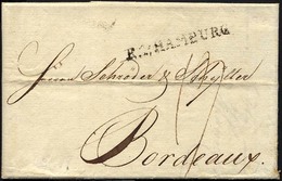 HAMBURG VORPHILA 1802, R.4. HAMBURG, L1 Auf Brief Nach Bordeaux, Pracht - Prephilately