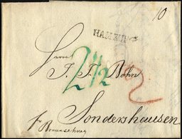 HAMBURG VORPHILA 1803, HAMBURG, L1 Auf Brief Nach Sondershausen, Fr. Braunschweig, U.a. Taxvermerk 21/2 In Grün, Pracht - Prephilately