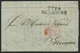 HAMBURG - THURN UND TAXISCHES O.P.A. 1835, TT.R.4 HAMBOURG, L2 Auf Brief Nach Bordeaux, Transitstempel ALLEMAGNE P. GIVE - Other & Unclassified