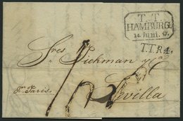 HAMBURG - THURN UND TAXISCHES O.P.A. 1837, T.T. HAMBURG, R3 Auf Brief Nach Sevilla, Handschriftlich Fr. Paris Und L1 T.T - Other & Unclassified