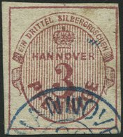 HANNOVER 13b O, 1859, 3 Pf. Dunkelrosa, Pracht, Gepr. Drahn, Mi. 200.- - Hanover