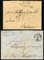 SCHLESWIG-HOLSTEIN 1827/51, 2 Verschiedene Belege Aus Flensburg, Feinst/Pracht - Schleswig-Holstein