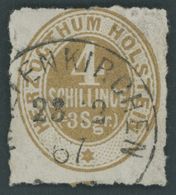 SCHLESWIG-HOLSTEIN 25 O, 1865, 4 S. Braunocker, K1 KLATENKIRCHEN, Pracht, Mi. (100.-) - Schleswig-Holstein