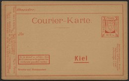 KIEL A P 19 BRIEF, COURIER: 1898, 3 Pf. Orangerot, Einschreibe-Briefe 15 Pf., Ungebraucht, Karte Feinst - Privatpost