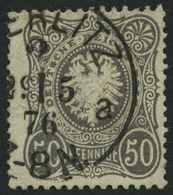 Dt. Reich 36b O, 1875, 50 Pfe. Schwarzgrau, Helle Stelle Sonst Pracht, Gepr. Zenker, Mi. 450.- - Gebraucht