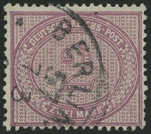 Dt. Reich 37d O, 1889, 2 M. Stumpfviolettpurpur, üblich Gezähnt Pracht, Gepr. Jäschke-L., Mi. 80.- - Gebraucht