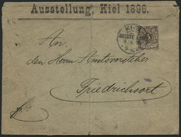 Dt. Reich 45b BRIEF, 1896, 3 Pf. Graubraun Mit Seltenem Sonderstempel KIEL AUSSTELLUNG, Feinst (Sonderumschlag Mängel) - Used Stamps