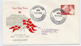 GREENLAND 1969 King's 70th Birthday  On FDC.  Michel 72 - FDC