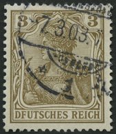 Dt. Reich 69I O, 1902, 3 Pf. Germania Mit Plattenfehler Erstes E In Deutsches Unten Ohne Querstrich, Pracht, Mi. 55.- - Sonstige & Ohne Zuordnung