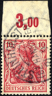 Dt. Reich 86IaPOR O, 1905, 10 Pf. Karminrot Friedensdruck, Plattendruck, Oberrandstück, Normale Zähnung, Pracht, Gepr. J - Sonstige & Ohne Zuordnung