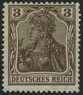 Dt. Reich 84IIb **, 1918, 3 Pf. Schwärzlichbraun Kriegsdruck, Pracht, Gepr. Jäschke, Mi. 70.- - Other & Unclassified