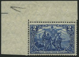 Dt. Reich 95BIIc **, 1917, 2 M. Schwarzviolettultramarin, Kriegsdruck, Gezähnt B, Obere Linke Bogenecke, Postfrisch, Pra - Sonstige & Ohne Zuordnung