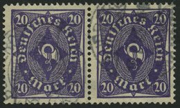 Dt. Reich 230W/230W O, 1923, 20 M. Schwärzlichgrauviolett Im Waagerechten Paar, Walzendruck, Pracht, Gepr. Infla, Mi. 13 - Used Stamps