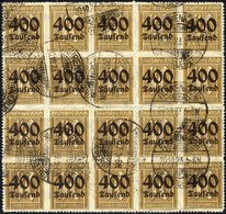 Dt. Reich 300 O, 1923, 400 Tsd. Auf 40 Pf. Dunkelgelbocker Im Bogenteil Von 20 Werten, Feinst/Pracht (einige Werte Bügig - Gebraucht