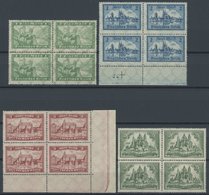 Dt. Reich 364-67 VB **, 1924, Bauwerke In Viererblocks, Prachtsatz, Mi. (1480.-) - Used Stamps