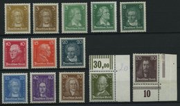 Dt. Reich 385-97 **, 1926, Berühmte Deutsche, Prachtsatz, Fotoattest H.D. Schlegel, Mi. (1100.-) - Used Stamps