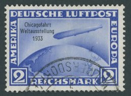 Dt. Reich 497 O, 1933, 2 RM Chicagofahrt, üblich Gezähnt Pracht, Gepr. Schlegel, Mi. 250.- - Other & Unclassified